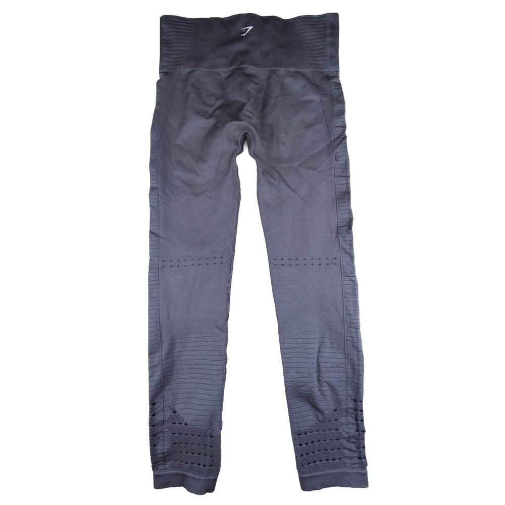 Gymshark Energy+ Seamless Cropped Leggings charcoal Gray‎ Cutout Detail Small